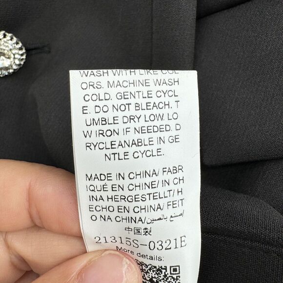 AEL Vintage Embellished Blazer Dress XS Black A-Line Notched Collar Cocktail - Picture 11 of 15